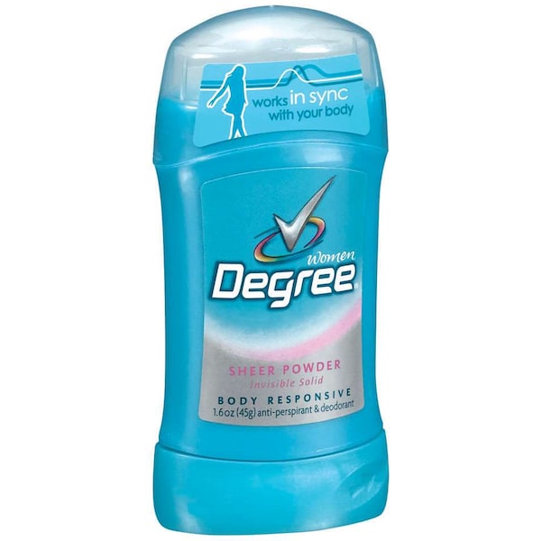 Degree Degree Deodorant Invisible Solid Sportsheer Powder 1.6 oz., PK12